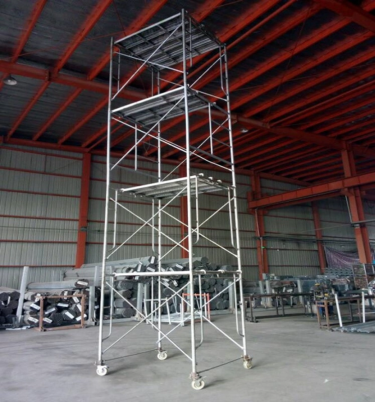 Construction Material Powder Coated Drop Lock Mobile Ladder Step H Mason Frame Scaffolding