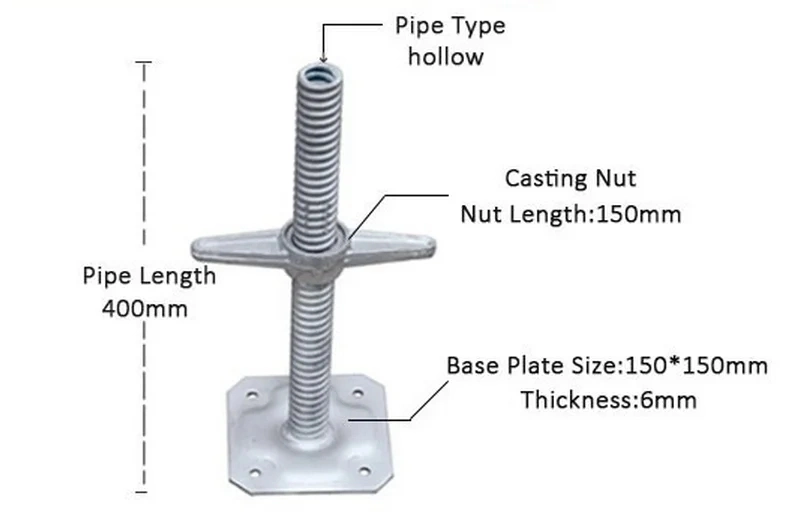 Good Quality Metal Base Prop Adjustable Scaffold Screw Jack Made in China
