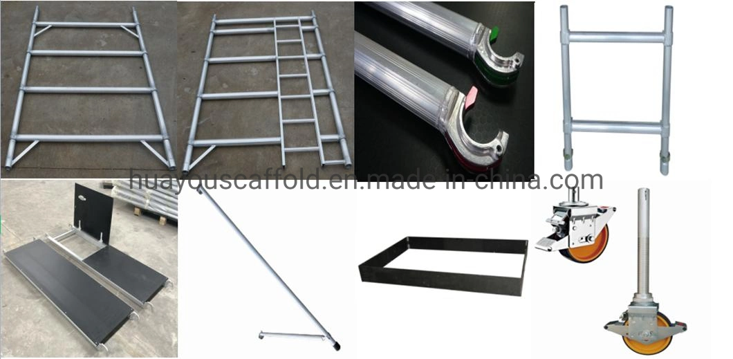 Construction Aluminum Ringlock Frame Mobile Stairs Climbing Movable Tower Scaffolding
