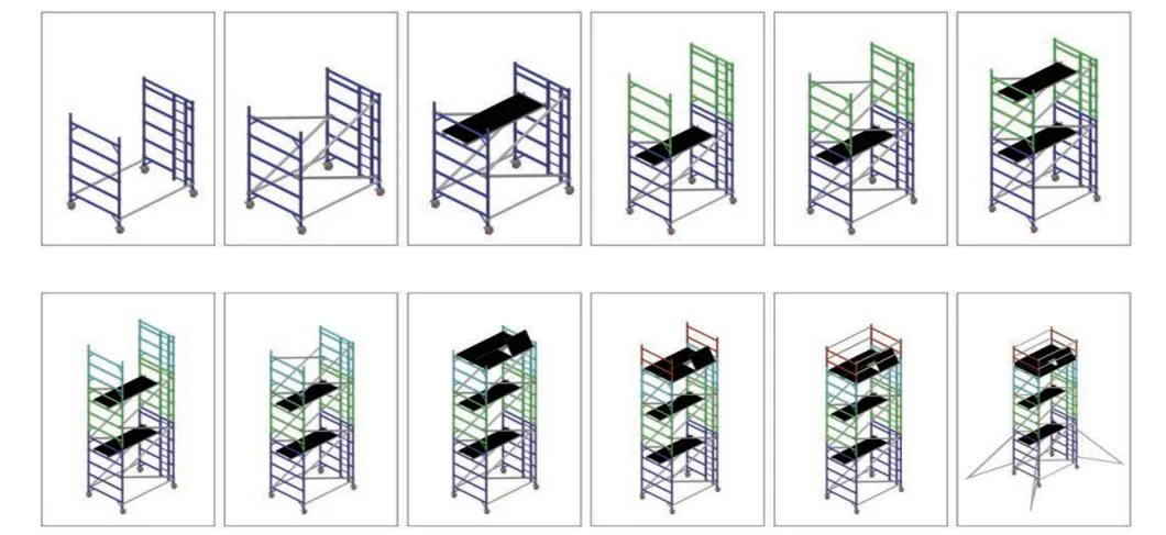 Construction Aluminum Ringlock Frame Mobile Stairs Climbing Movable Tower Scaffolding