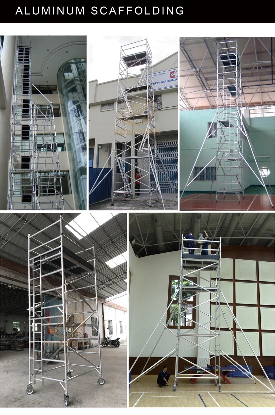 Multi-Use Aluminum Mobile Scaffolding with Ladders