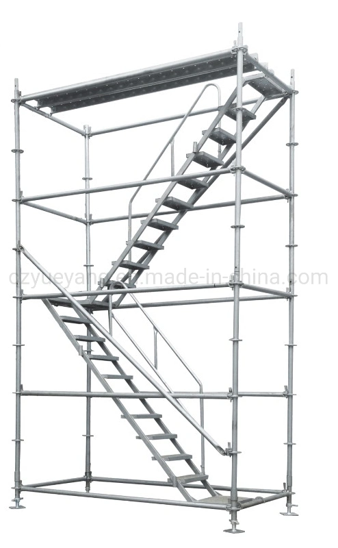 Metal Galvanized Steel Mobile Ringlock Modular Platform Ladder System Stairway Scaffolding