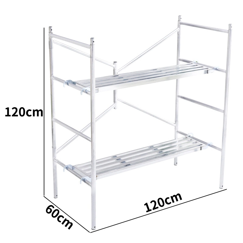 Steel Frame Q235 Construction Scaffolding Portable Mobile Galvanized Foldable 2 Layer Scaffolds