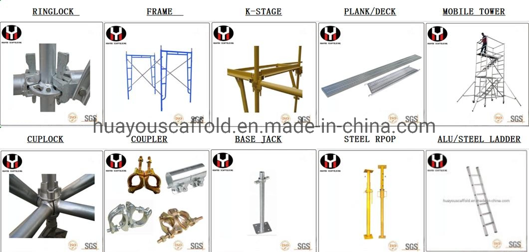 Galvanized and Power Coated Main Frame and H Ladder Frame Scaffold with Snap and V Lock Pin