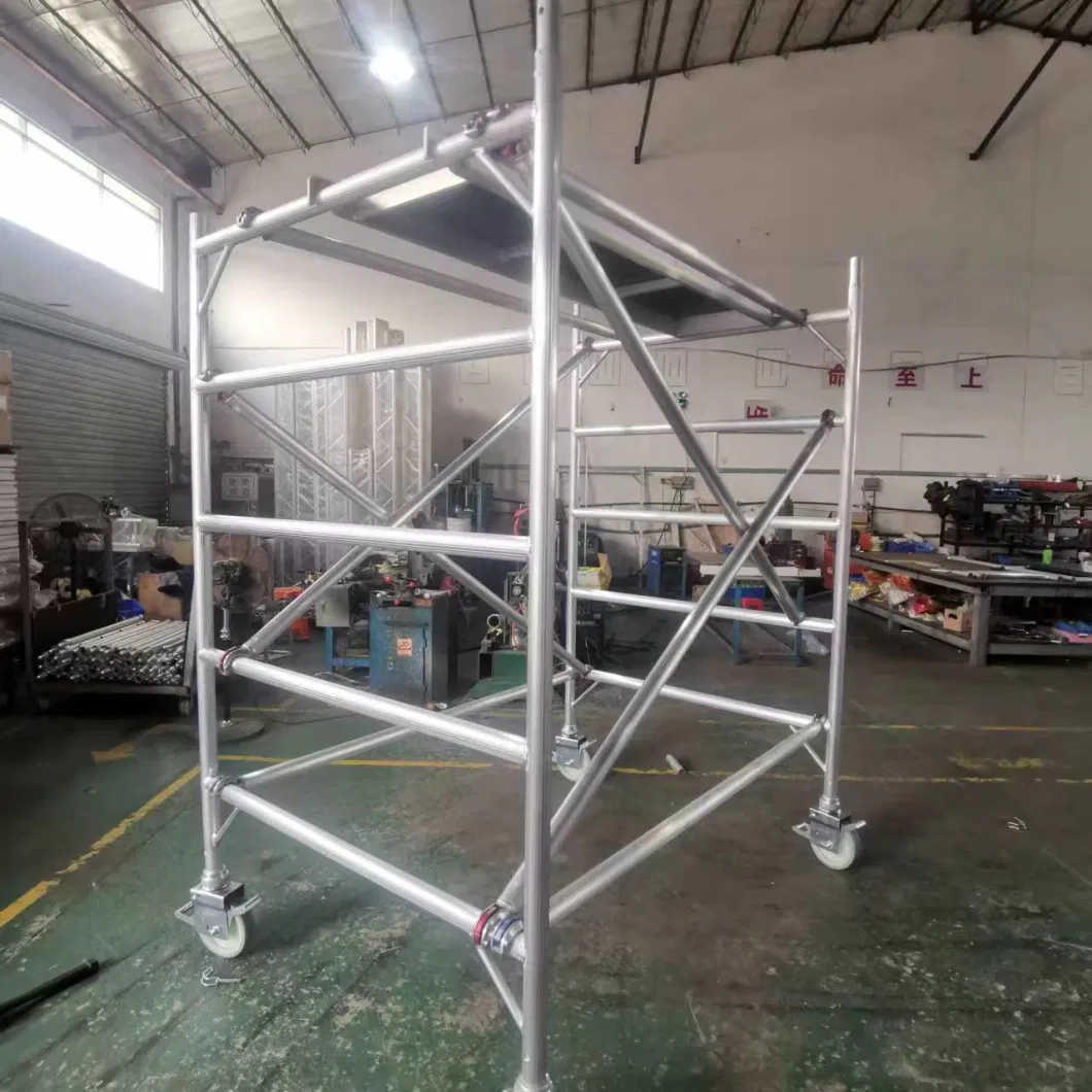 Outdoor High Altitude Maintenance Mobile Aluminum Straight Ladder Scaffolding Tower