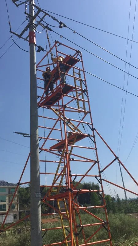 2m-18m ANSI Approved Fiberglass Mobile Narrow and Wide Span Tower Scaffolding