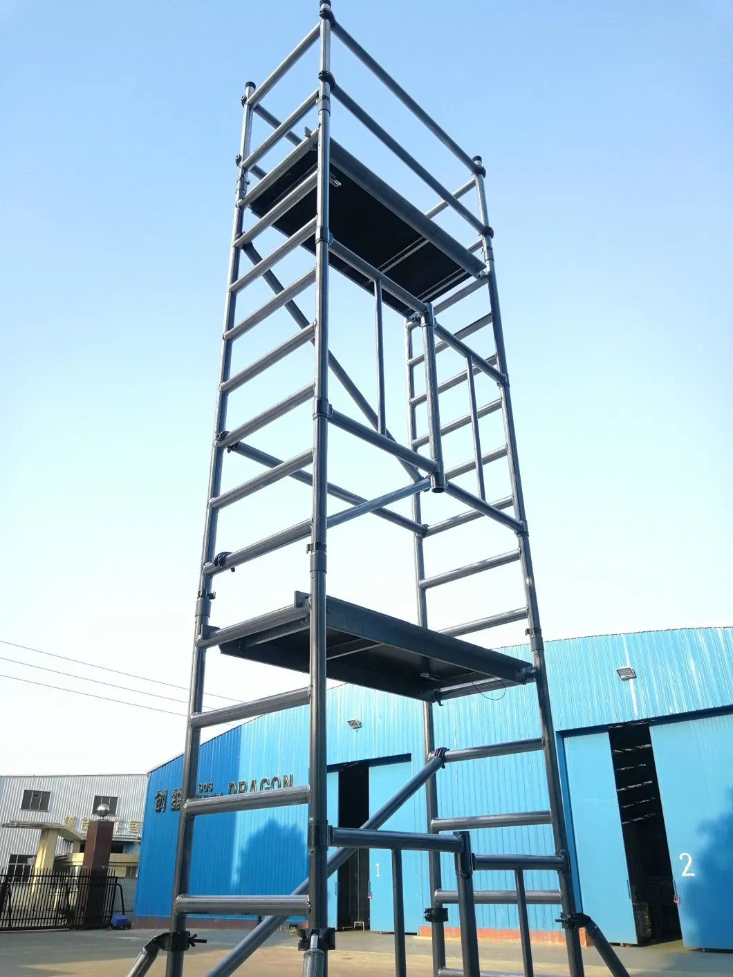 Dragonstage China Aluminum Stair Folding Scaffolding System Construction Scaffold for Sale for Installation Works