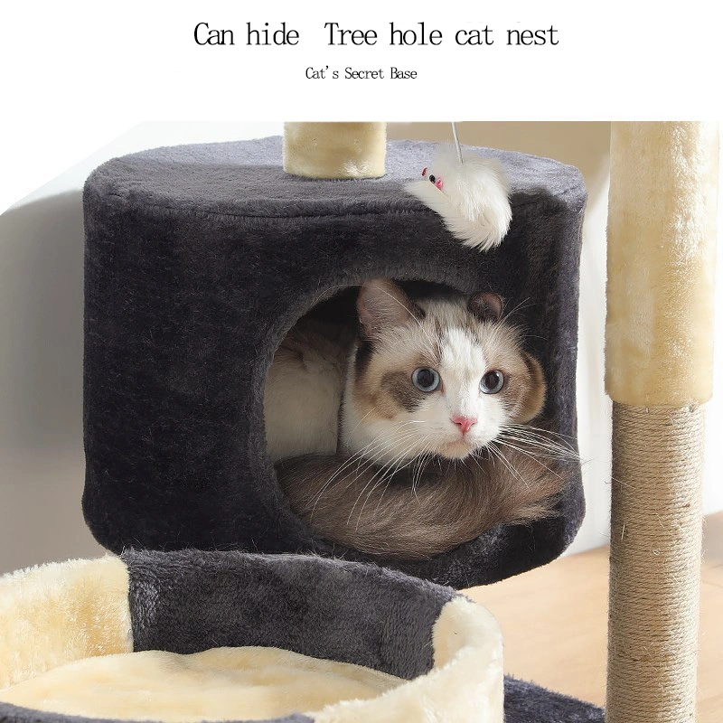 Interactive Small Cat Climber Wholesale Scratching Sleeping Playing Cat Climber with Litter Box