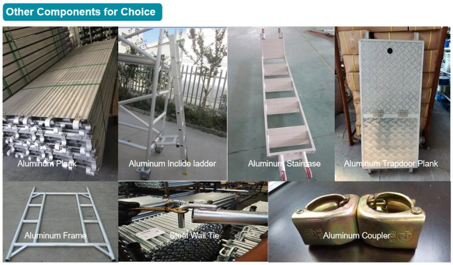 Aerial Work Mobile Aluminum Mobile Scaffolding for Interior and Exterior