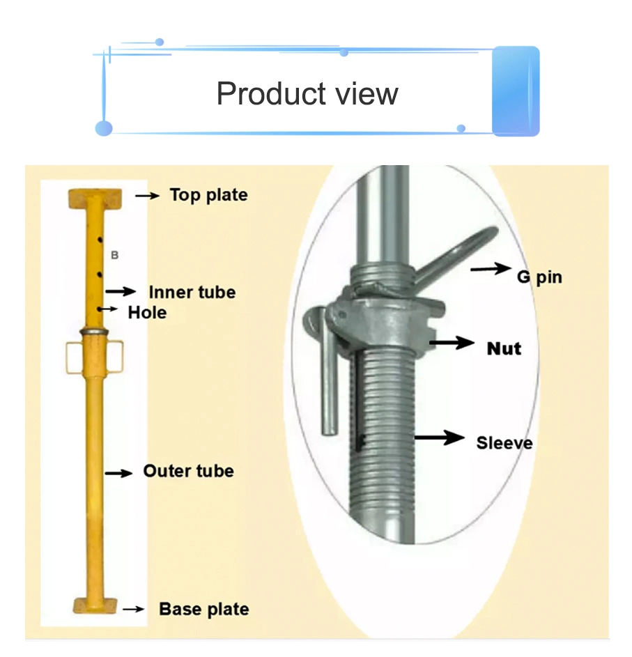 Adjustable Steel Scaffold Accessories Parts Shoring Scaffolding Prop Sleeve with Nut