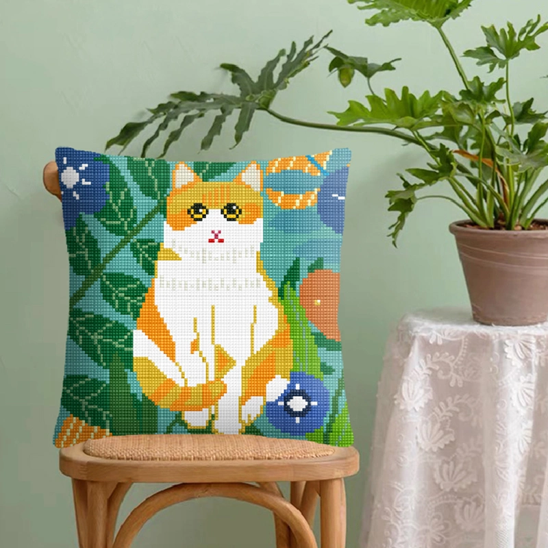 Cats on The Roof Stitch Kit Throw Pillow Case 16&times; 16 Inches