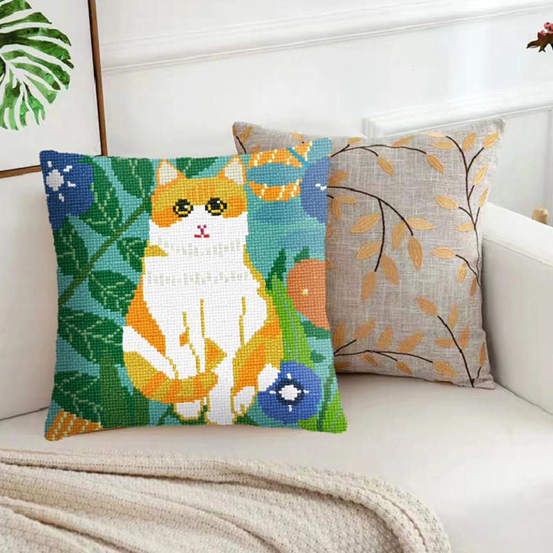 Cats on The Roof Stitch Kit Throw Pillow Case 16&times; 16 Inches