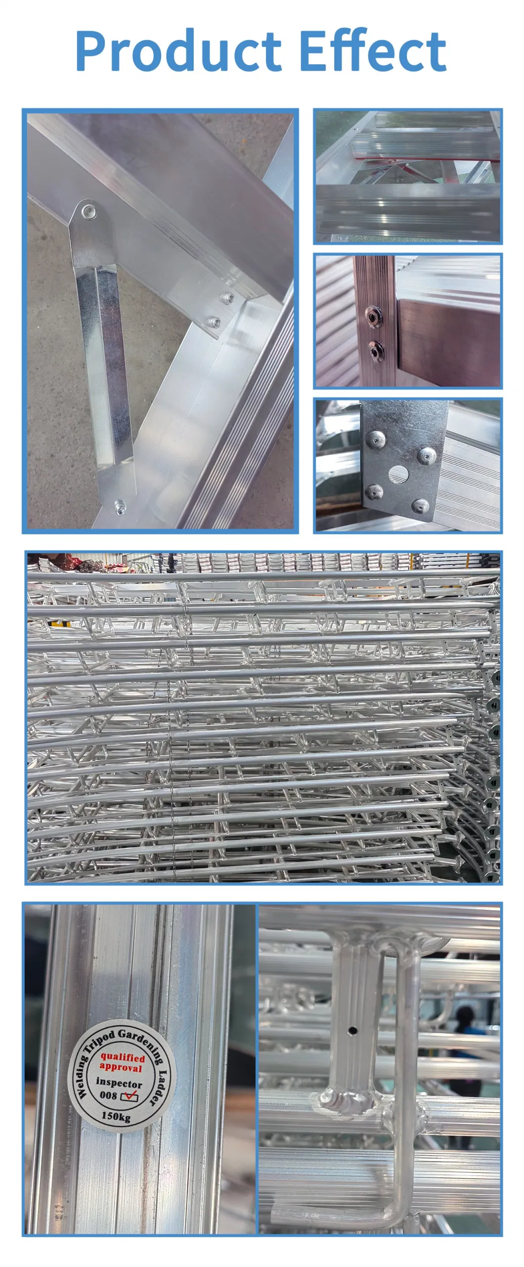 Aluminium Safety Folding Ladder China Multipurpose Industrial Work Platform Scaffold Ladder