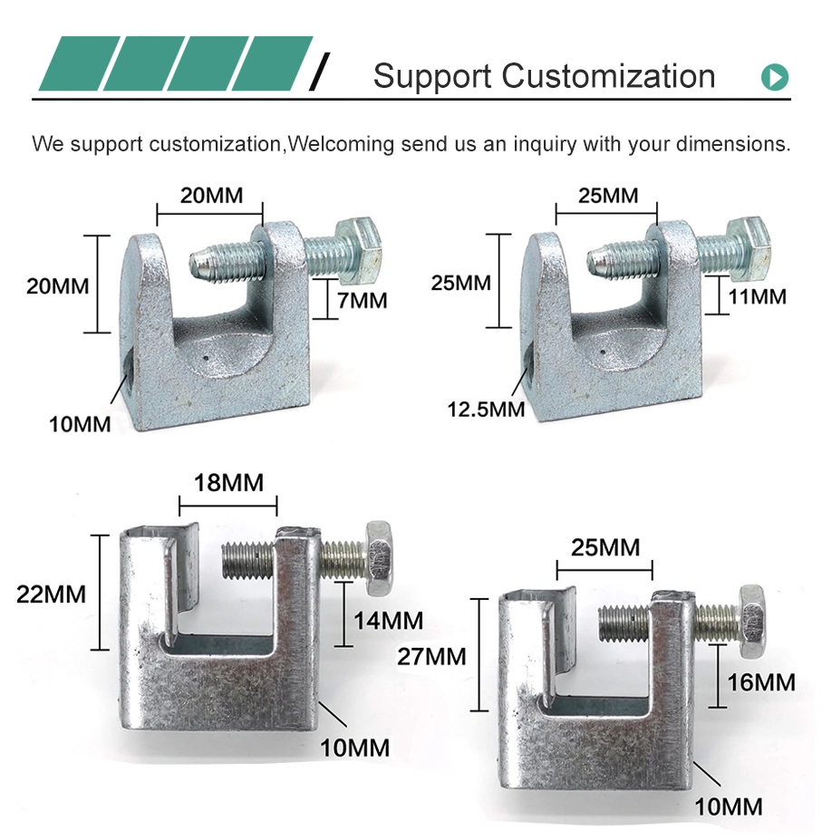 Customized Galvanized Casting Malleable Iron H Steel Beam Clamp for Formwork Scaffolding