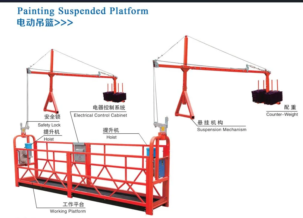 Good Price Best Quality Popular Suspended Cradle Building Gondola Zlp630 Painted Suspended Platform with CE Certificate