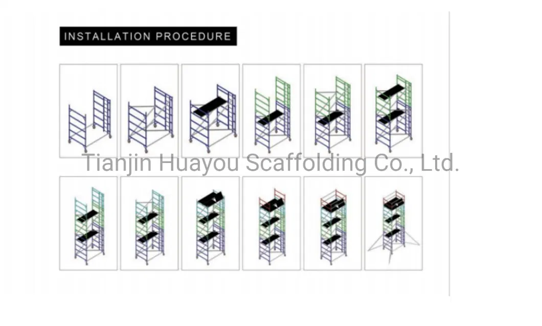 Easy and Fast Installation Aluminum Ladder Scaffold with Outrigger