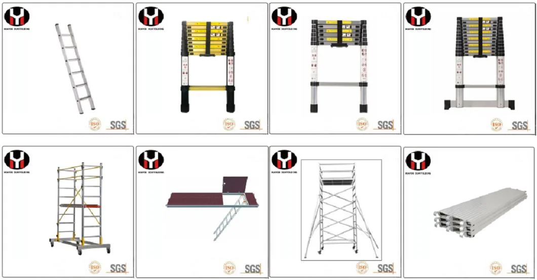 Factory Scaffold Price Aluminum Scaffolding Foldable Ladder Heavy Telescopic Step Ladder for Construction