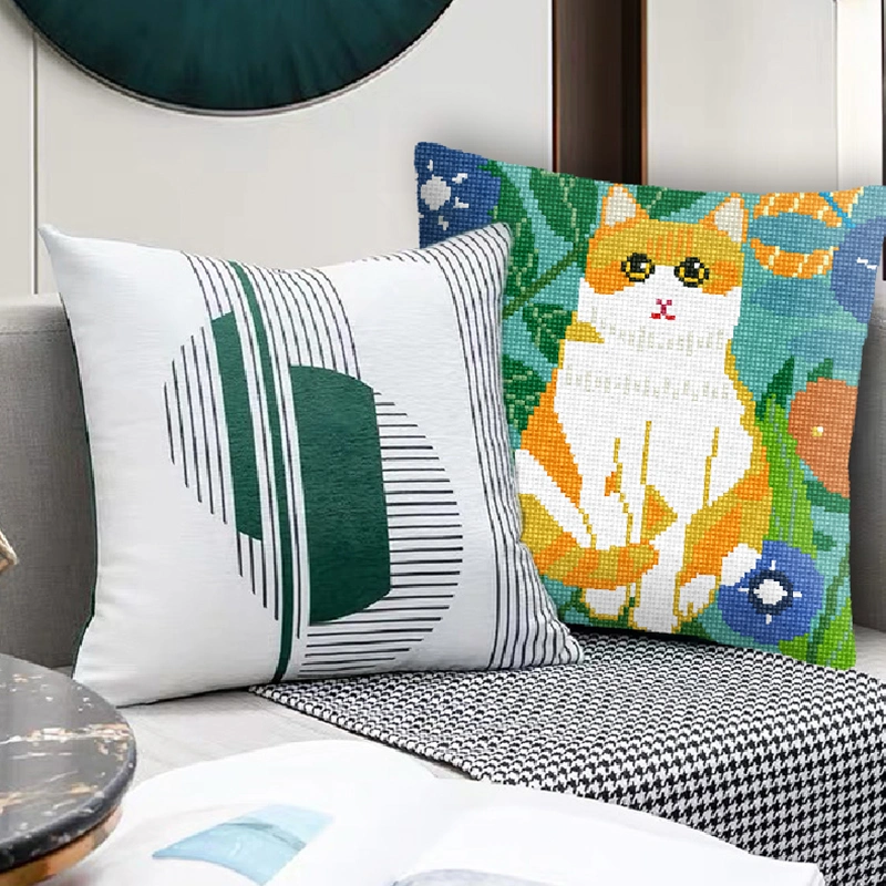 Cats on The Roof Stitch Kit Throw Pillow Case 16&times; 16 Inches