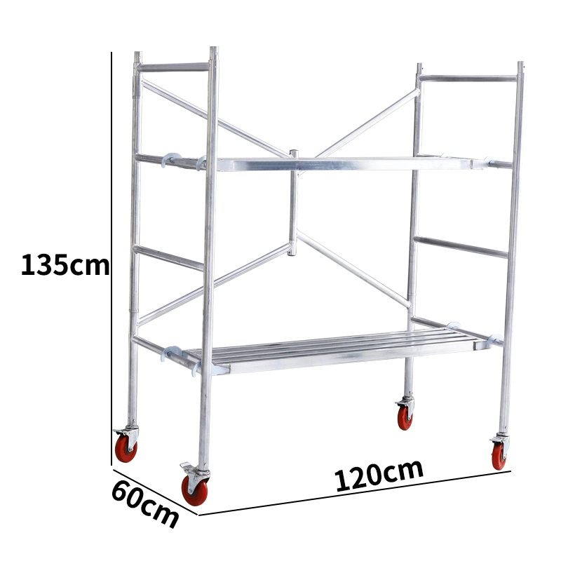 Steel Frame Q235 Construction Scaffolding Portable Mobile Galvanized Foldable 2 Layer Scaffolds