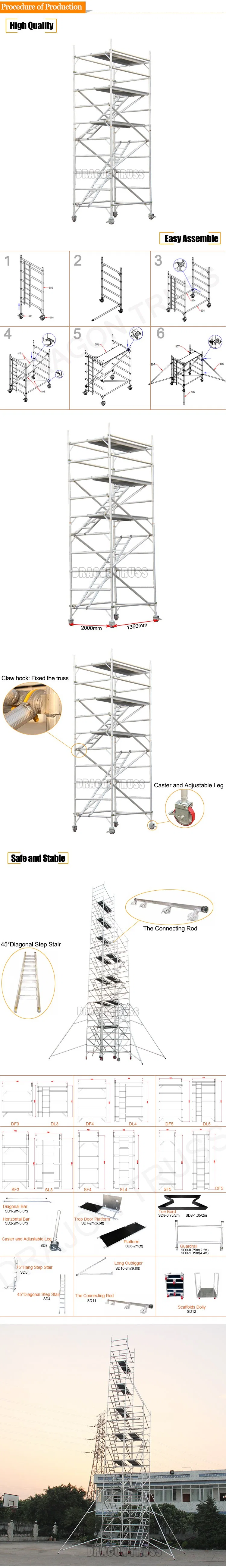 Portable Aluminium Scaffold Stair Mobile Tower