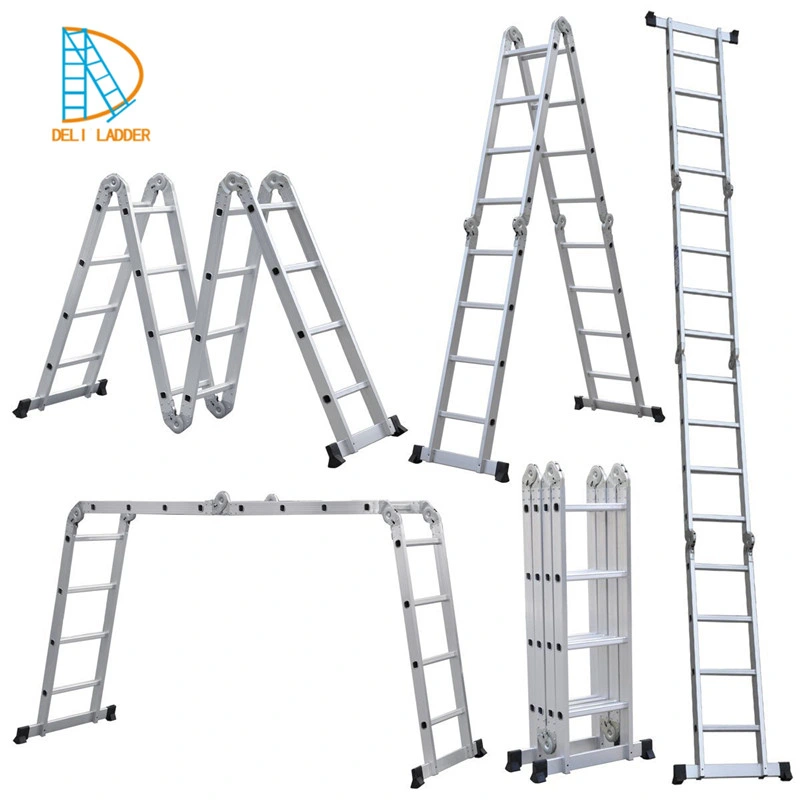 Deliladder 3.5m Retractable Folding Escalera Aluminium Step Multipurpose Ladder