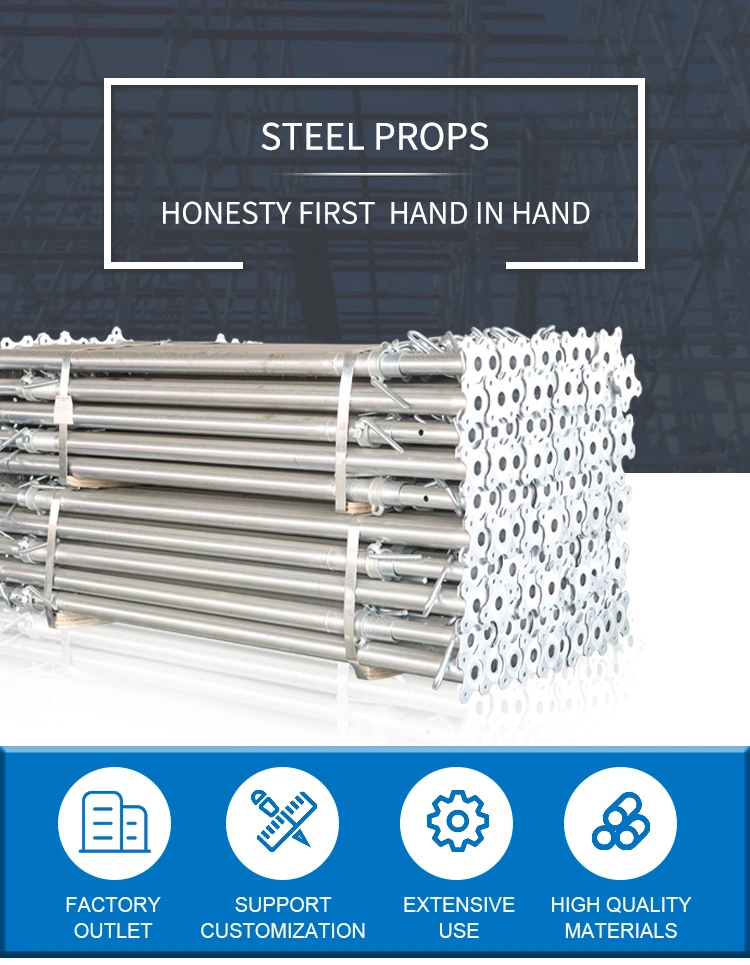 Steel Prop as Building Construction Tools and Equipment Adjustable Heavy-Duty Subway Steel Shoring Prop Round Scaffold