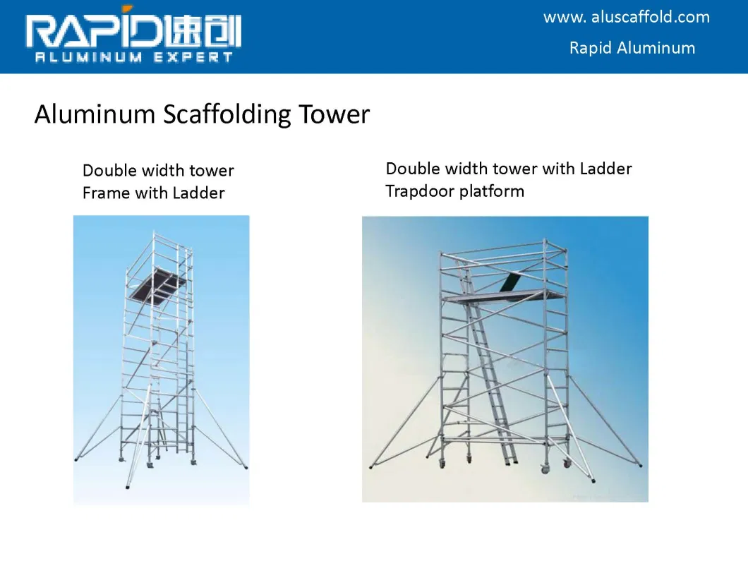 Internal Ladder Aluminum Alloy Scaffold Scaffolding Tower with Adjustable Casters