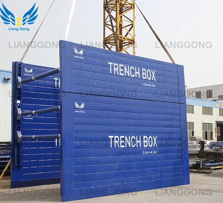 Lianggong Formwork &amp; Scaffolding Manufacture Heavy-Duty Steel Slide Rail Shoring Boxes for Pipelines Construction