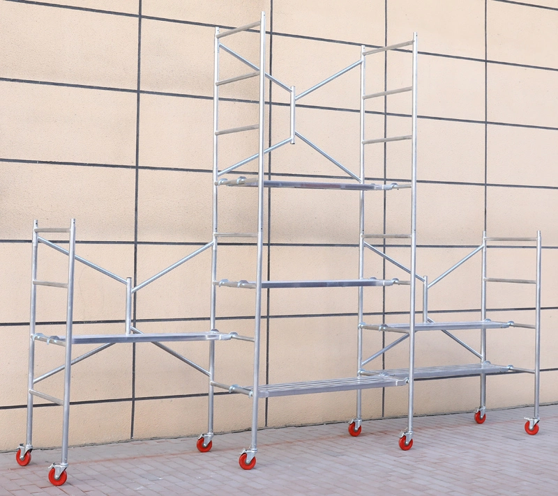 Steel Frame Q235 Construction Scaffolding Portable Mobile Galvanized Foldable 2 Layer Scaffolds