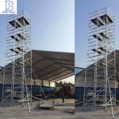 Esterno manutenzione alta quota mobile Scala dritta in alluminio impalcatura Torre