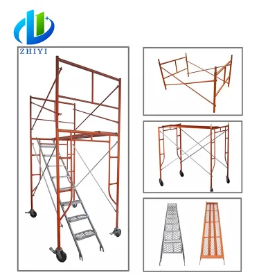 Seconda mano acciaio a H telaio Prezzo piattaforma canne caramella Ruote di bloccaggio staffa traversa per ponteggi per impianti di climatizzazione Guangzhou