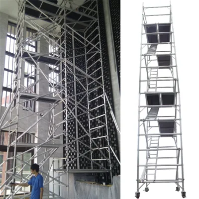 Scala di salita in alluminio usata per esterni Dragonstage Torre di ponteggio
