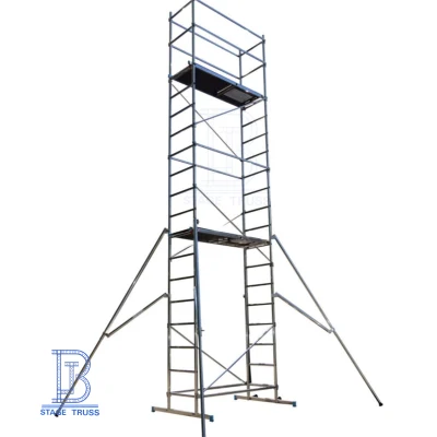  Impalcatura in alluminio a torre in argento brillante