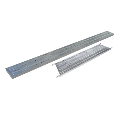 Ponteggi di alta qualità zincati passerella in metallo Decking in acciaio 450mm Piattaforma tavola Matalica Plataforma Tabla Matalica con gancio