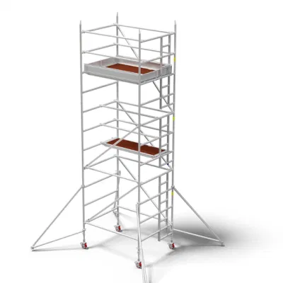  Impalcatura in alluminio Torre mobile con piattaforma scala 6 metri Ponteggio multiuso a doppia larghezza Torre Aluminio