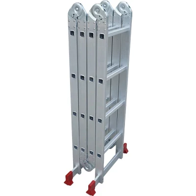  Scala a gradini pieghevole multiuso in alluminio e alluminio da 4.7 metri con cerniere piccole Base antiscivolo