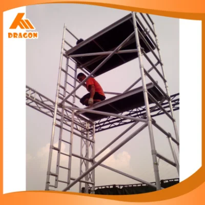 Scala a piattaforma Dragonstage, torre di arrampicata ponteggi, impalcatura tubolare di lunga durata