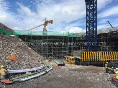  Struttura a facciata circolare del sistema modulare di forma speciale nel futuro edificio Guarden Costruzione