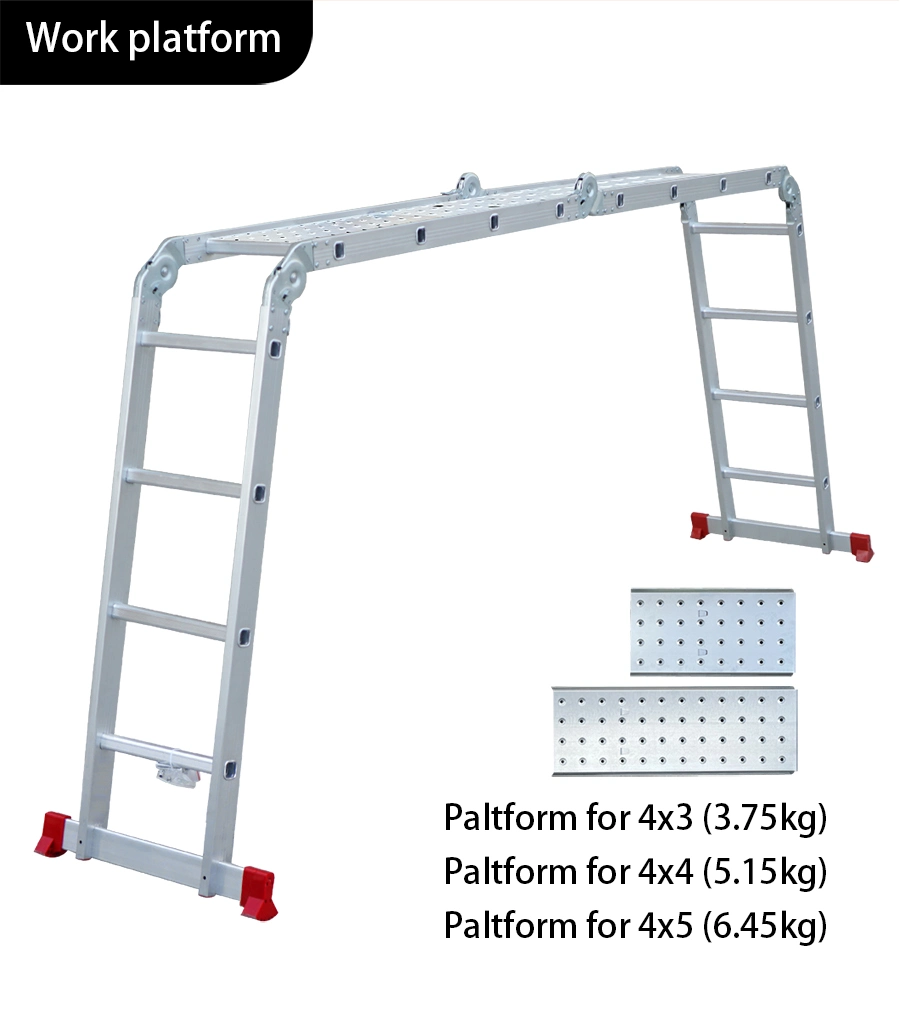 4.7 Meters Small Hinges Aluminum&Aluminium Multipurpose Foldable Step Ladder with Non Slipping Base