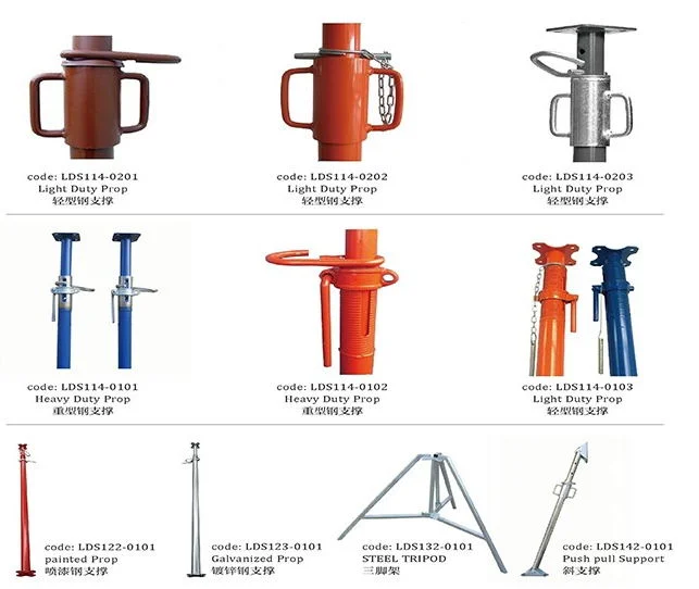 Construction Building Material 3.9 Tons Load Capacity Certificated Painted Q235 Steel Hevy Duty Scaffolding Acro Jacks Adjustable Scaffold Steel Prop