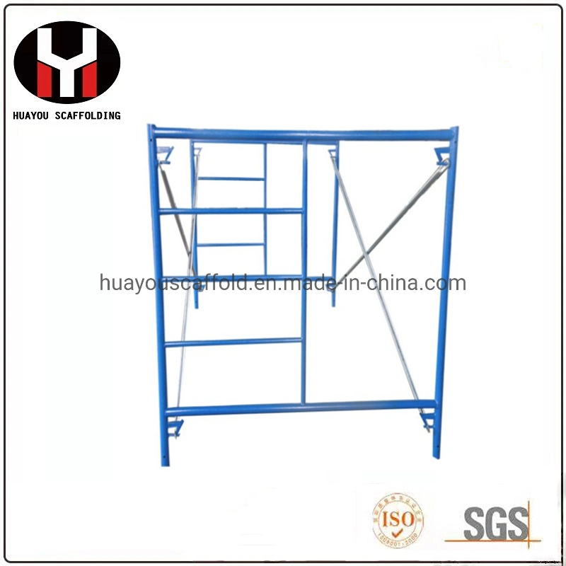 Hot DIP Galvanized/Spray Painting Construction Ladder Walk Through Steel Pipe Clamp Door H Frame System Scaffold Masonary Scaffolding