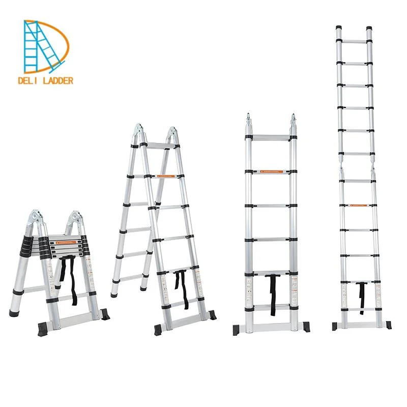 Deliladder New Folding Step Aluminium Telescopic Scaffolding Ladder