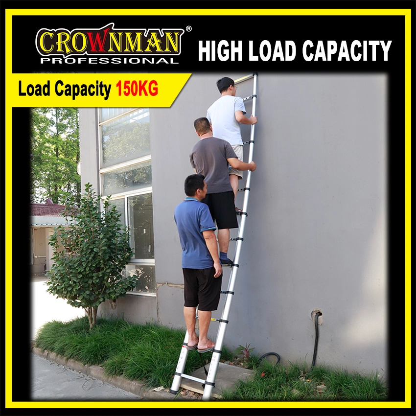 Crownman Decoration Tools, 3.8m 13 Steps Aluminium Alloy Multipurpose Telescopic Foldable Ladder with Joint with CE