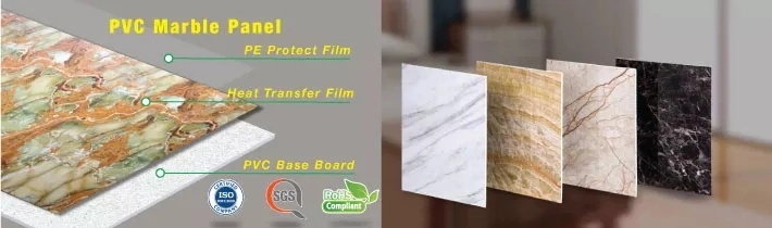 PVC Waterproof Material PVC UV Marble Sheet Building Material