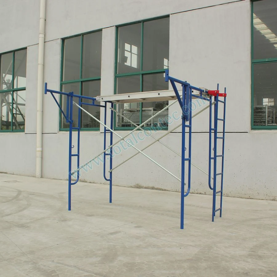 Pre Galvanized Steel Tubular Frame Scaffold Set Main Frame Scaffolding Price Cross Brace Ladder Frame Joint Pin H Type Frame Scaffolding