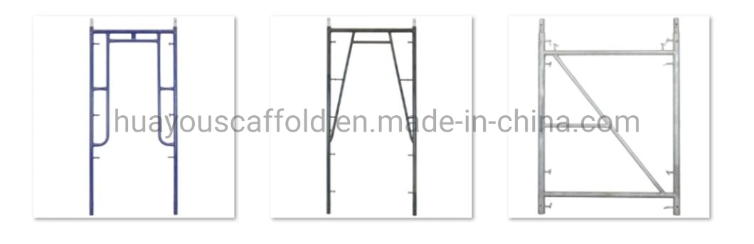 Painted Galvanized Steel Tubular Frame Scaffold Main Frame Scaffolding Cross Brace Ladder Frame Joint Pin H Type Frame Scaffolding