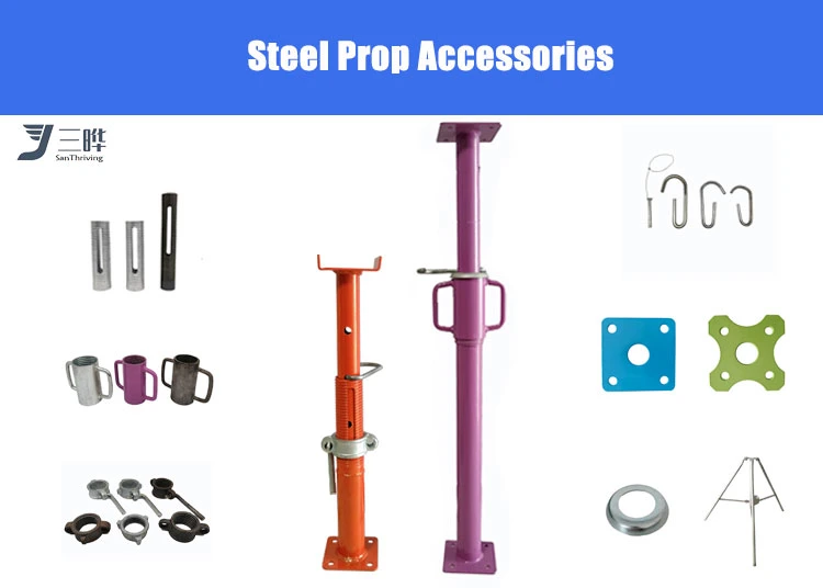 Heavy Duty Galvanized Adjustable Scaffolding Support Steel Shoring Pole/Props for Construction