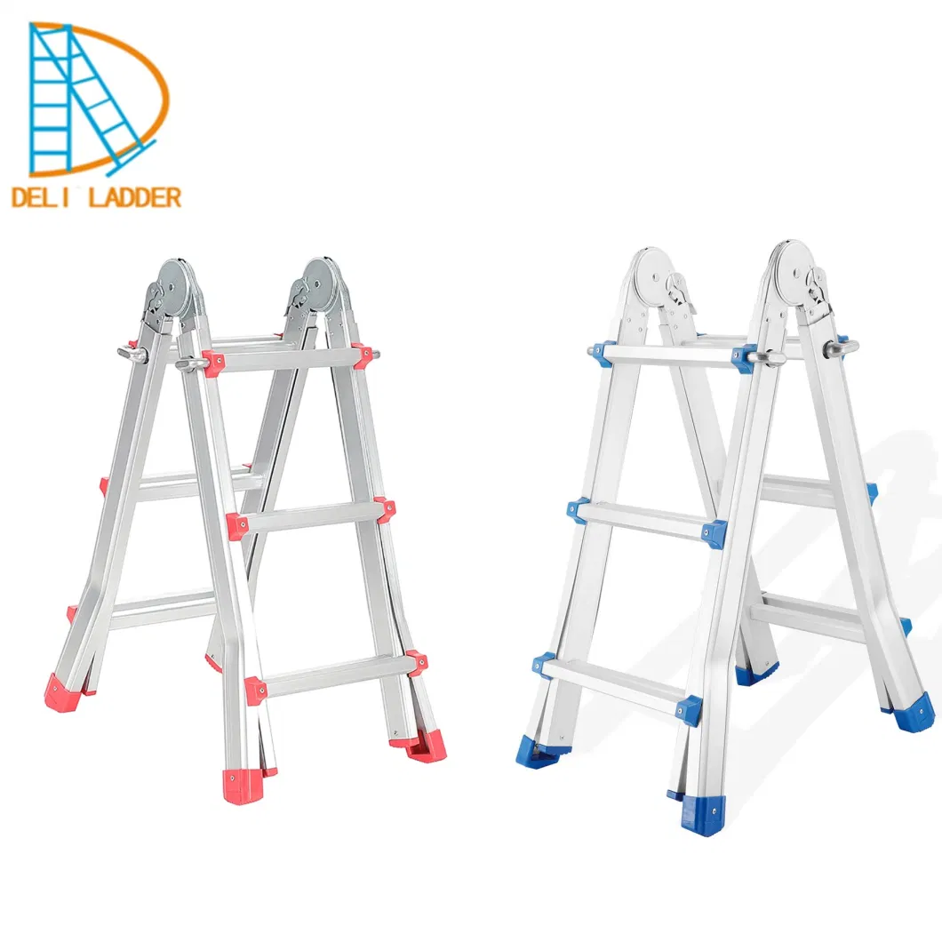 Deliladder New Folding Step Aluminium Telescopic Scaffolding Ladder