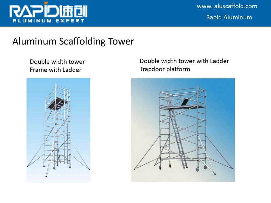 Aluminum Scaffolding Tower with Ladders Stairs for Building (En Standard)