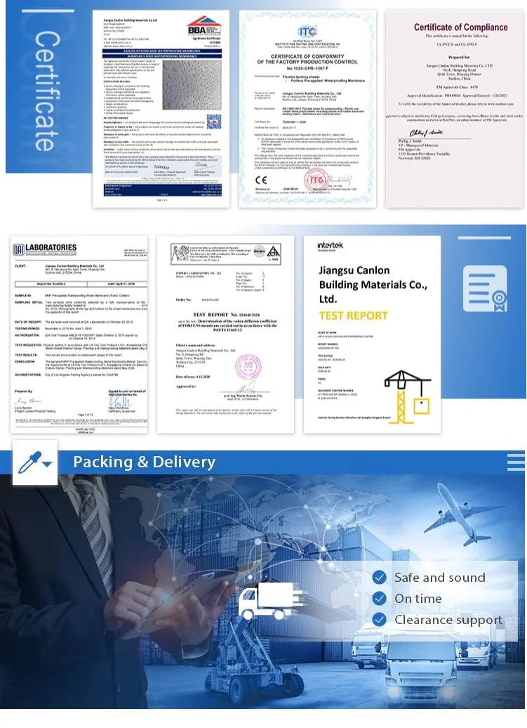 Roofing Membrane Tpo Waterproof Membrane CE FM Approved Waterproof Building Materials